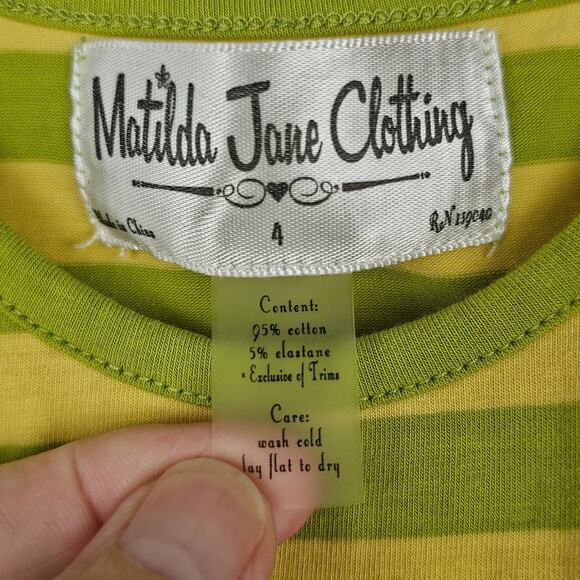 Matilda Jane green striped tank Live with Soul Size 4T - Picture 4 of 6
